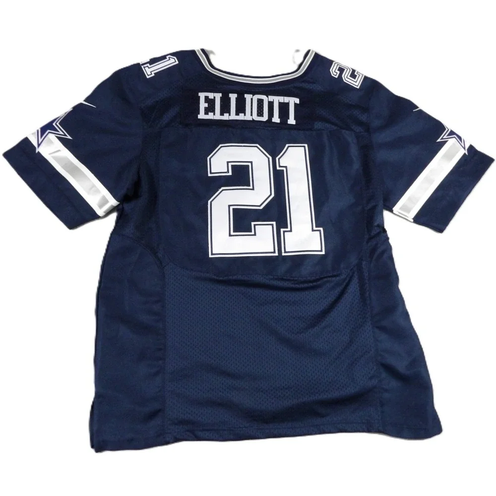 Nike Dallas Cowboys Ezekiel Elliott 21 Jersey Men 52 XXL Blue Stitched Football